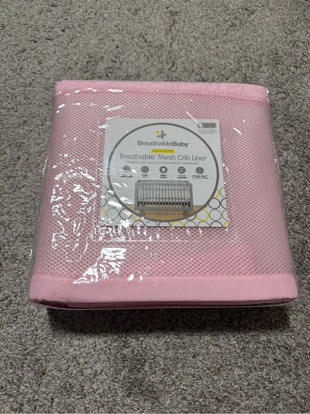 BreathableBaby Pink Mesh Crib Liner